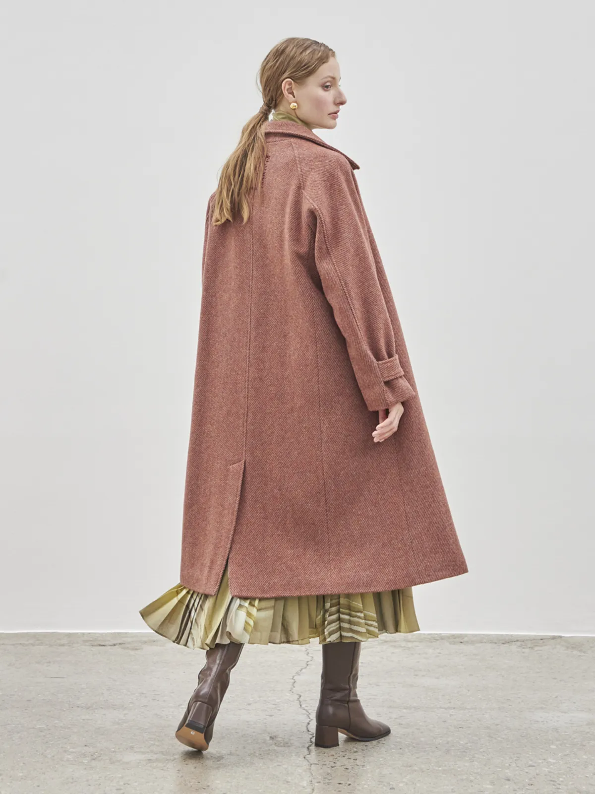 Wool Stitch Coat II - Red Brick