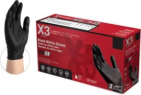 X3-Black-Nitrile-Gloves-Medium-100Pcs